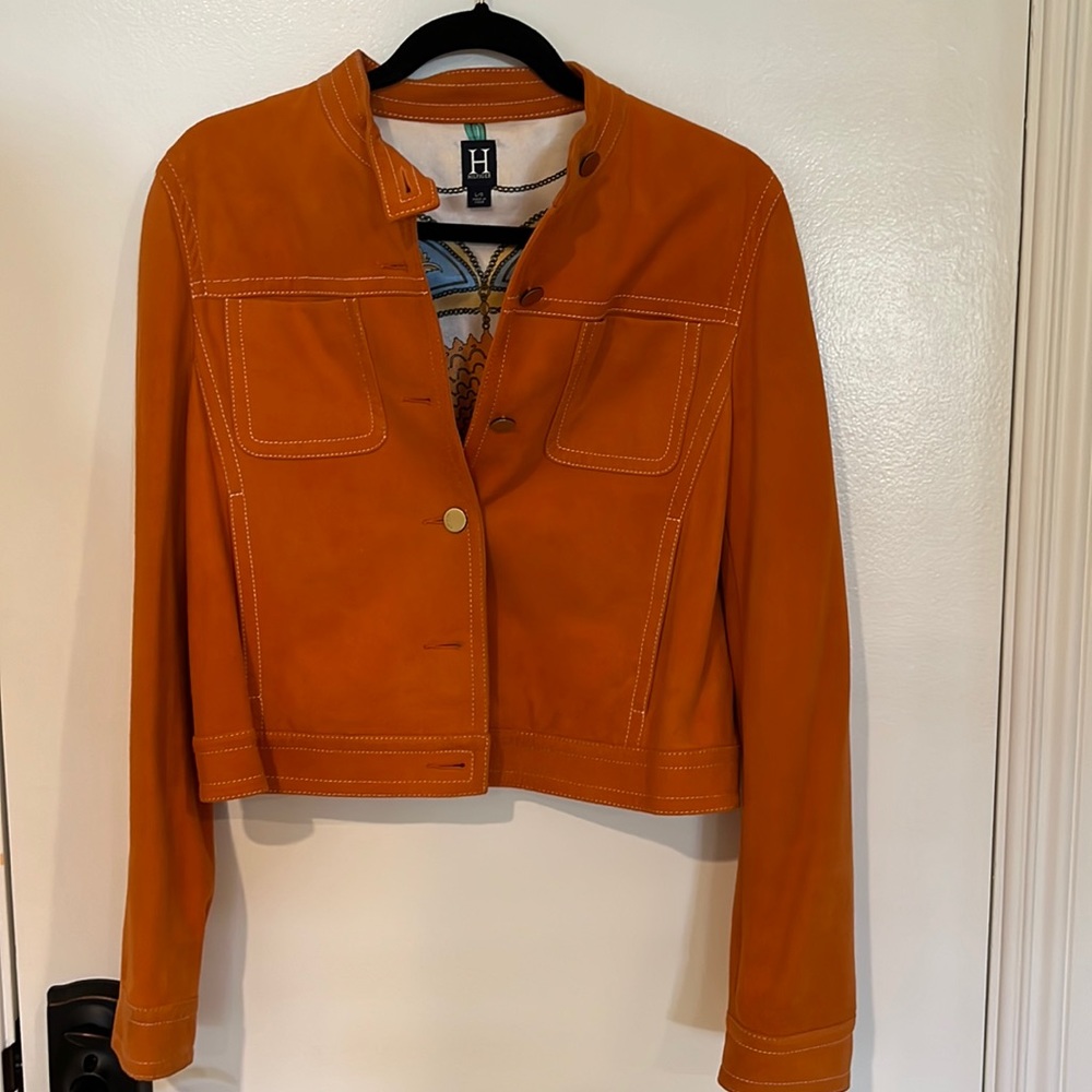 Tommy Hilfiger jacket (L) and skirt (10) set orange/multi
